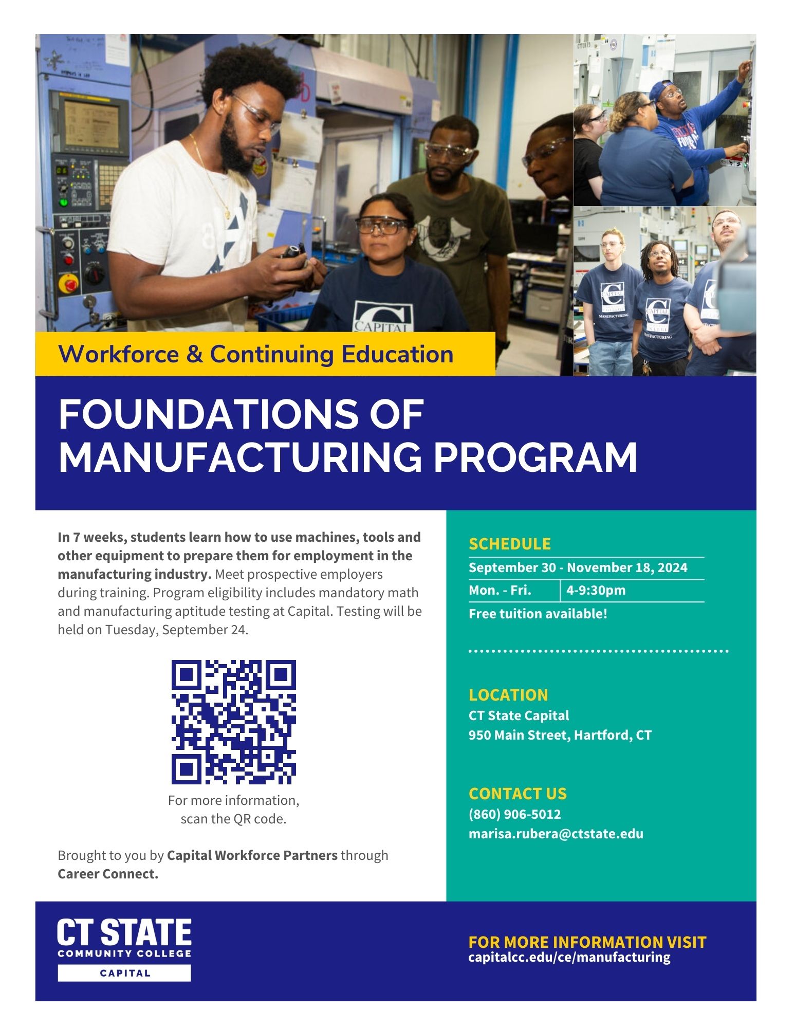 CT State Capital Manufacturing Program Non-Credit Program Flyer